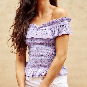 Floral Off the Shoulder Fletch Crop Top